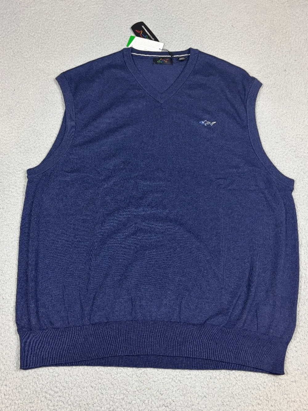 Greg Norman Sweater Vest Men's 3XL Blue Short Sleeve V-Neck Golf Stretch NWT